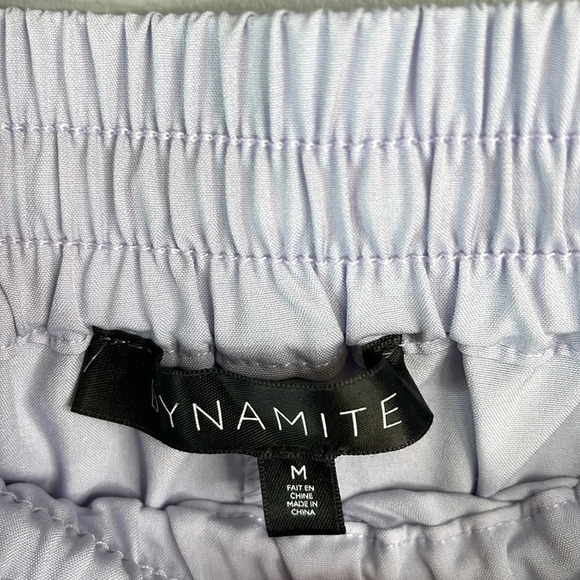 DYNAMITE Sporty Pull-On Shorts Pastel Lavender Elastic Drawstring High Waist M - Picture 6 of 10